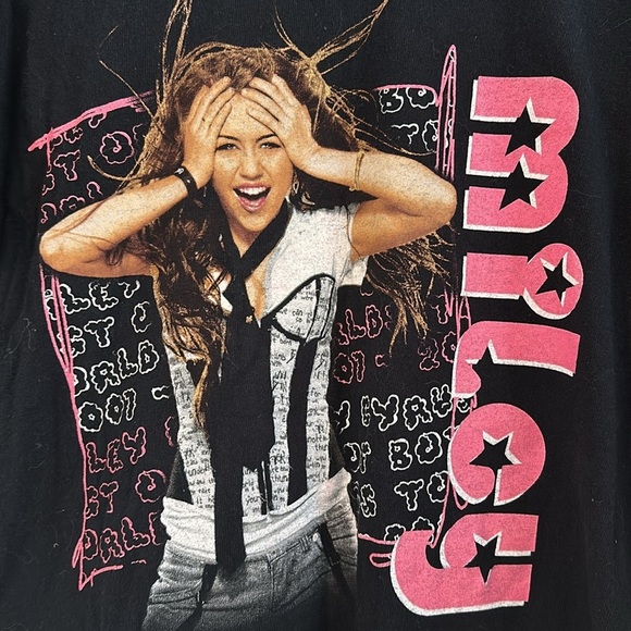 Vintage Miley America Singer Tour 2001-2008 Short Sleeve Tshirt Childs Sz Large - Picture 3 of 7